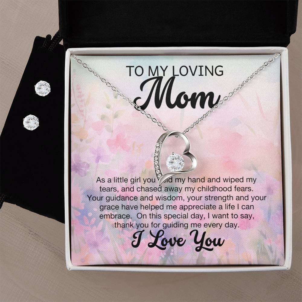 Mom Forever Love Necklace and Earring Set