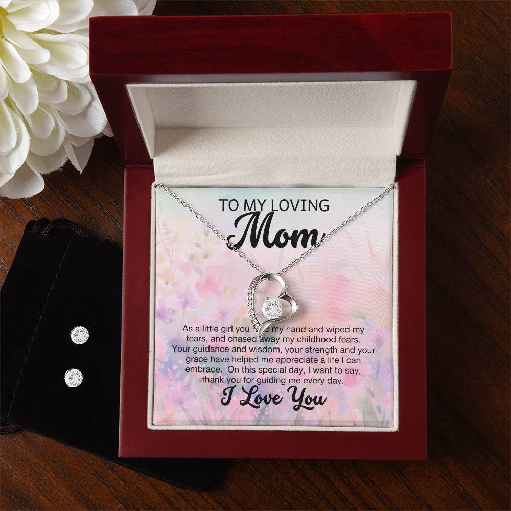 Mom Forever Love Necklace and Earring Set