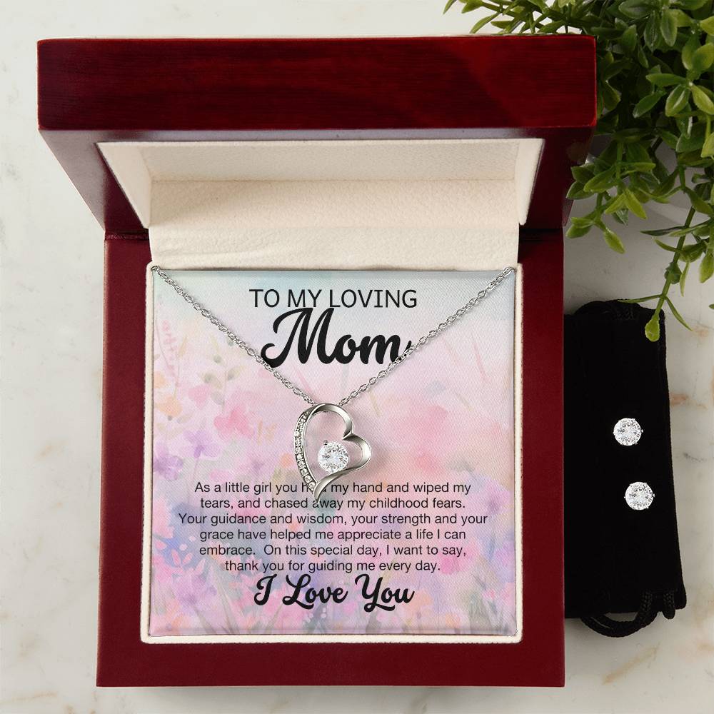 Mom Forever Love Necklace and Earring Set