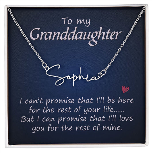 Granddaughter Signature Name Necklace