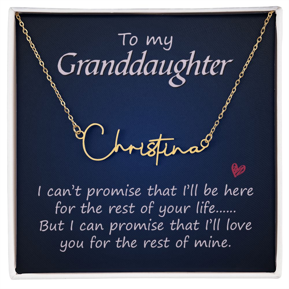 Granddaughter Signature Name Necklace