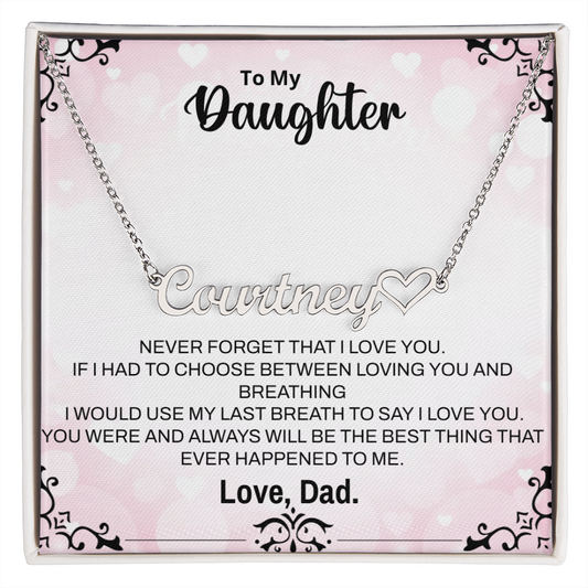 Daughter Heart-name Necklace