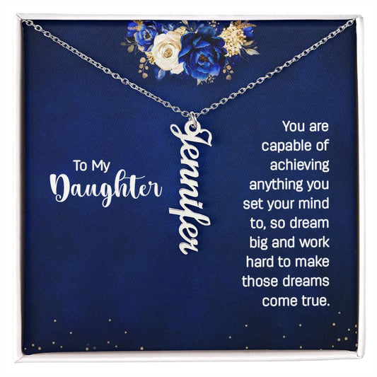 Daughter Vertical Name Necklace