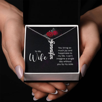 Wife Vertical Name Necklace