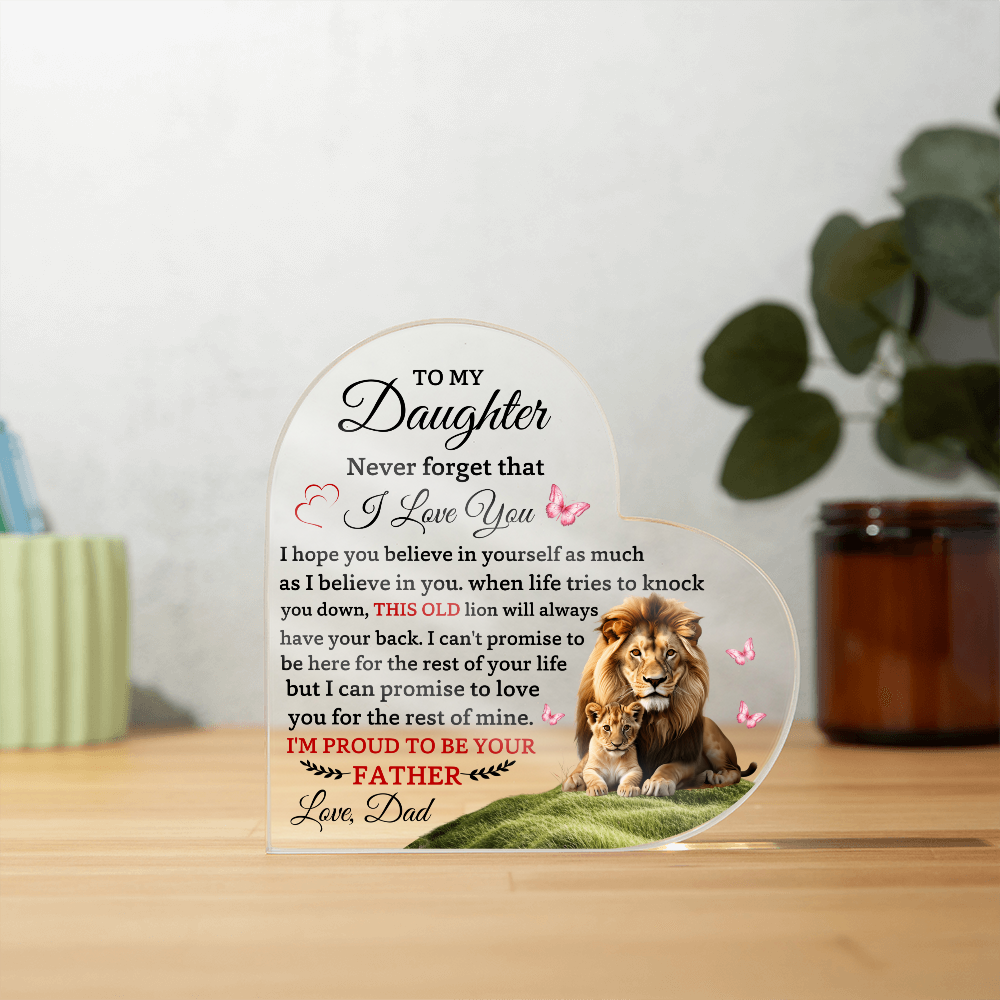 Daughter-Dad Heart Acrylic Plaque