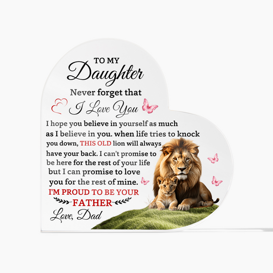 Daughter-Dad Heart Acrylic Plaque