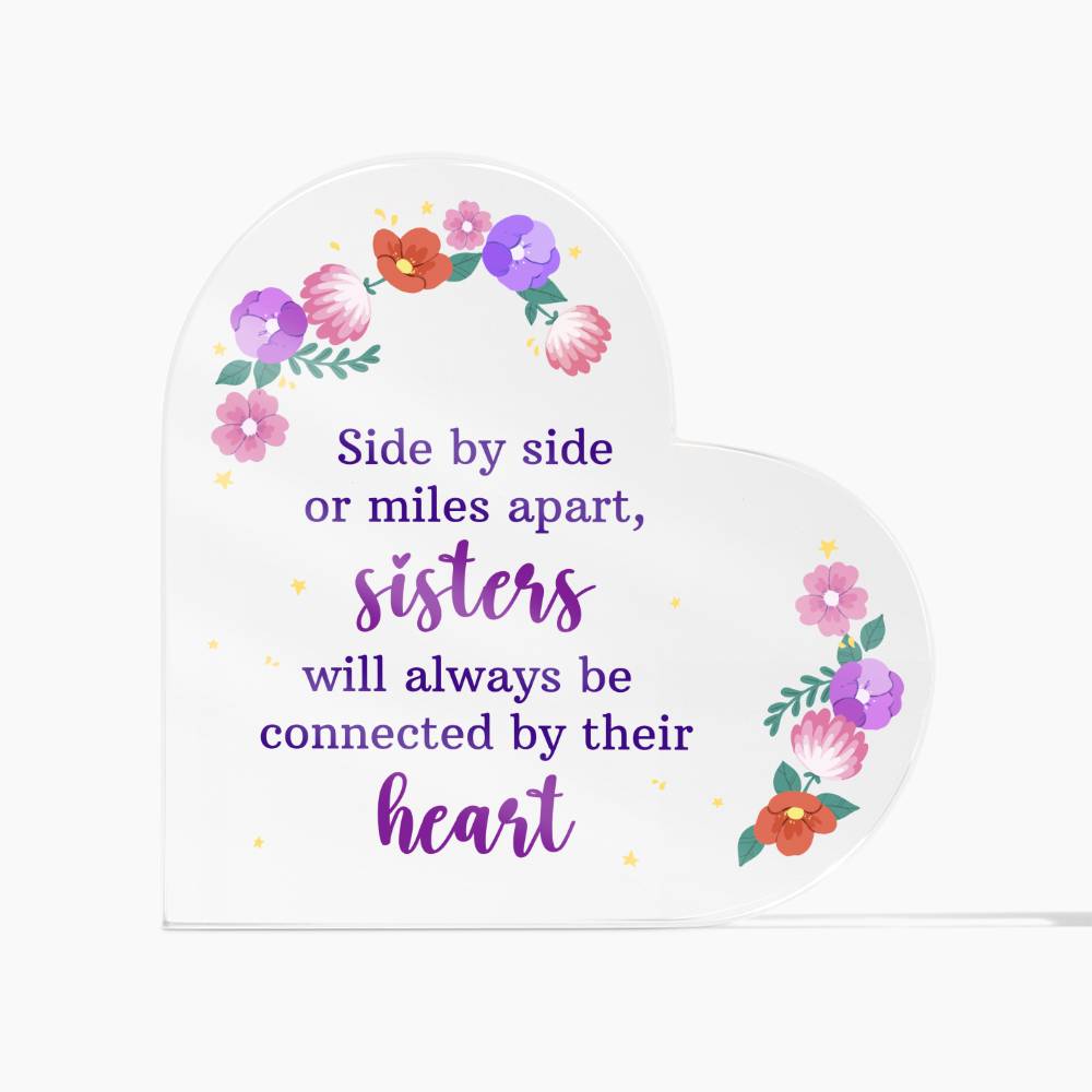 Sisters heart plaque