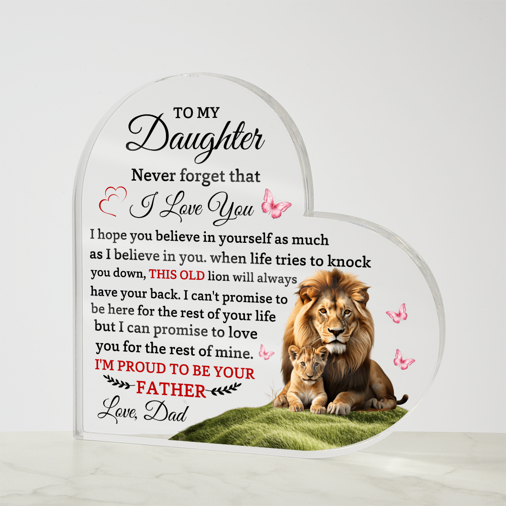 Daughter-Dad Heart Acrylic Plaque