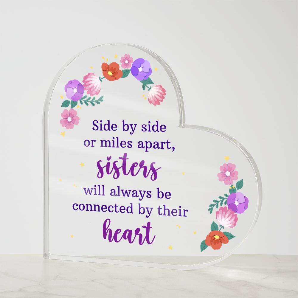 Sisters heart plaque