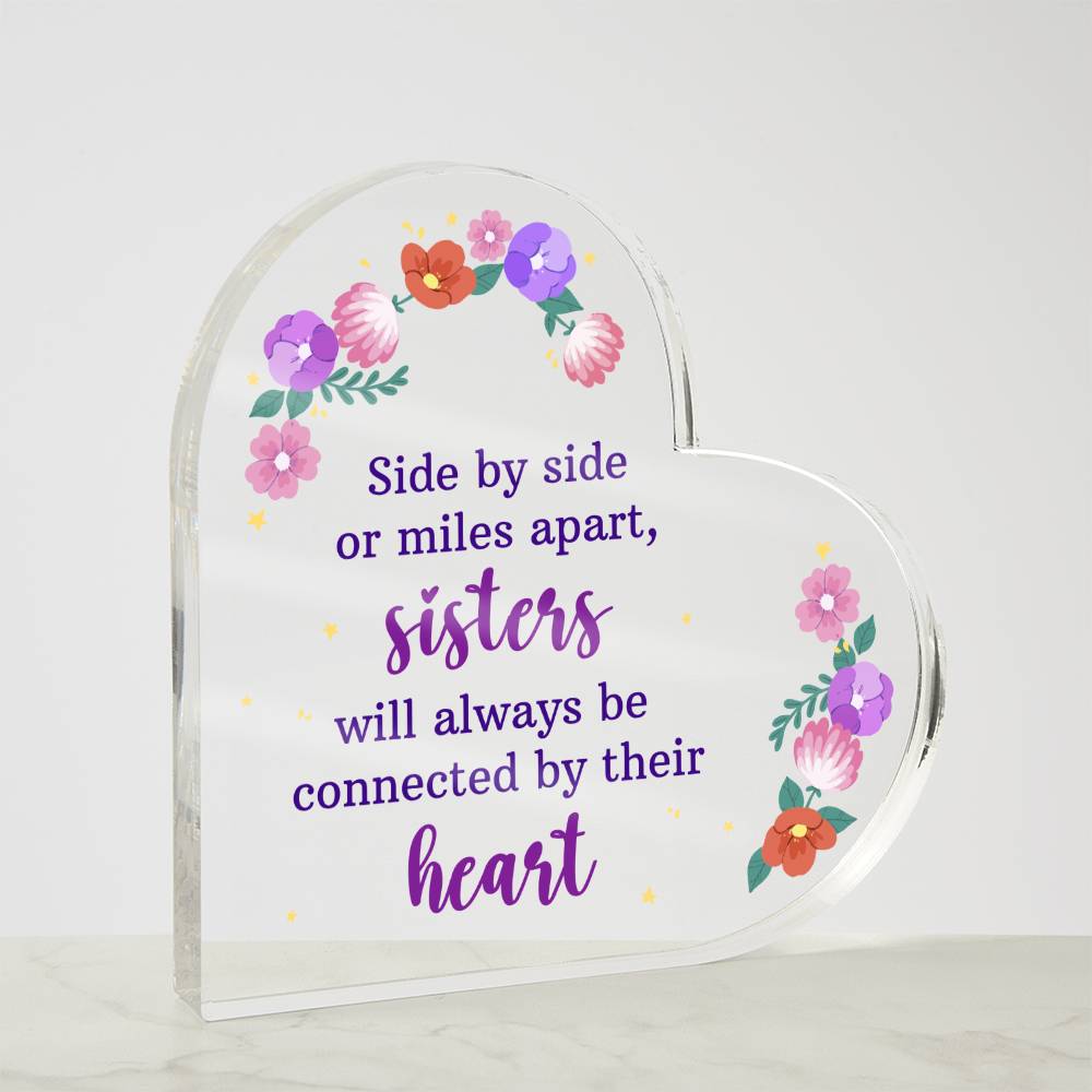 Sisters heart plaque