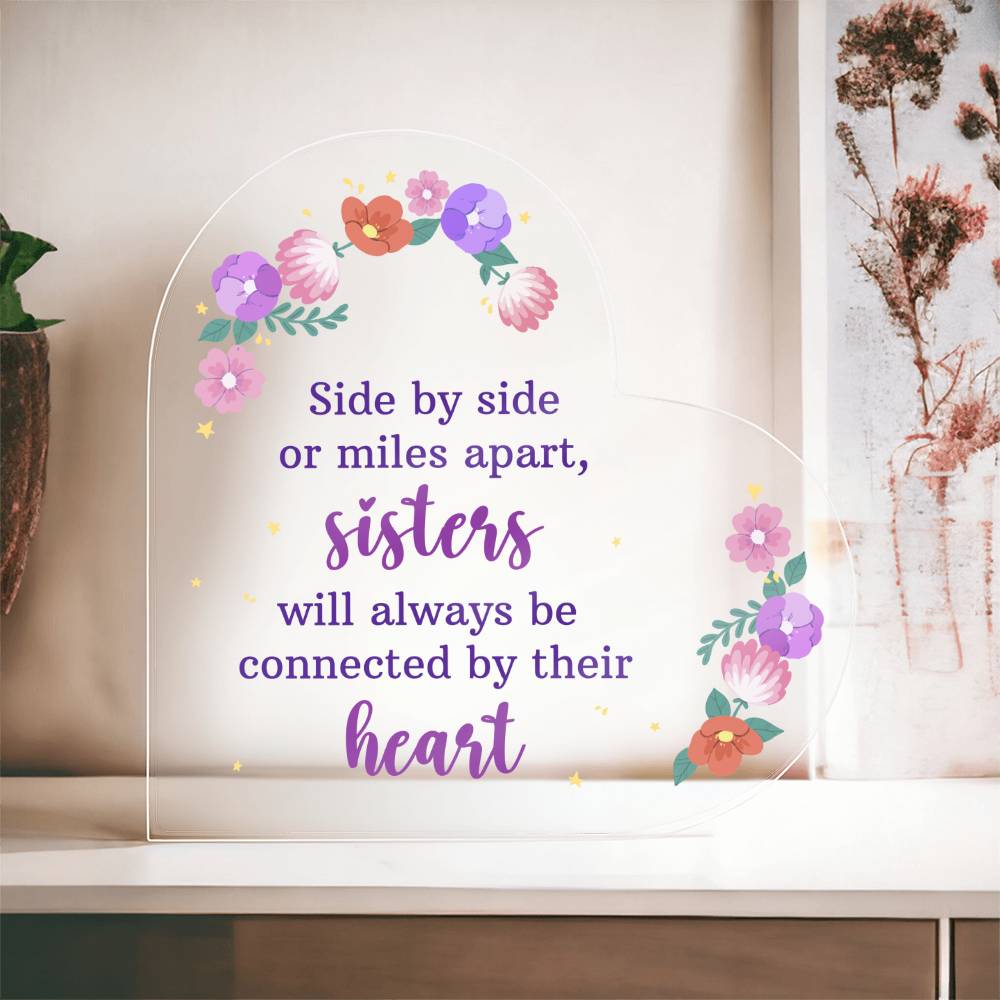 Sisters heart plaque