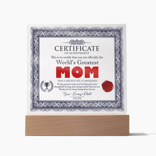 Greatest Mom Plaque