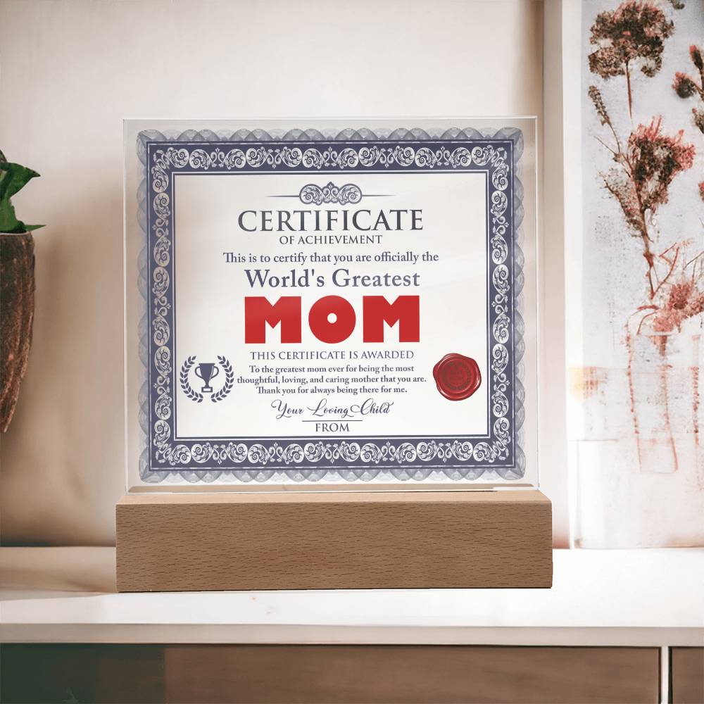 Greatest Mom Plaque