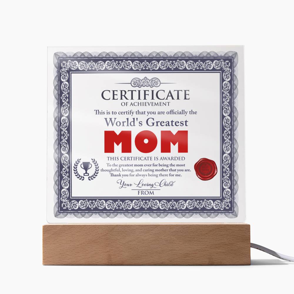 Greatest Mom Plaque