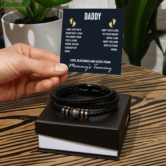 Dad-Baby Bump Bracelet