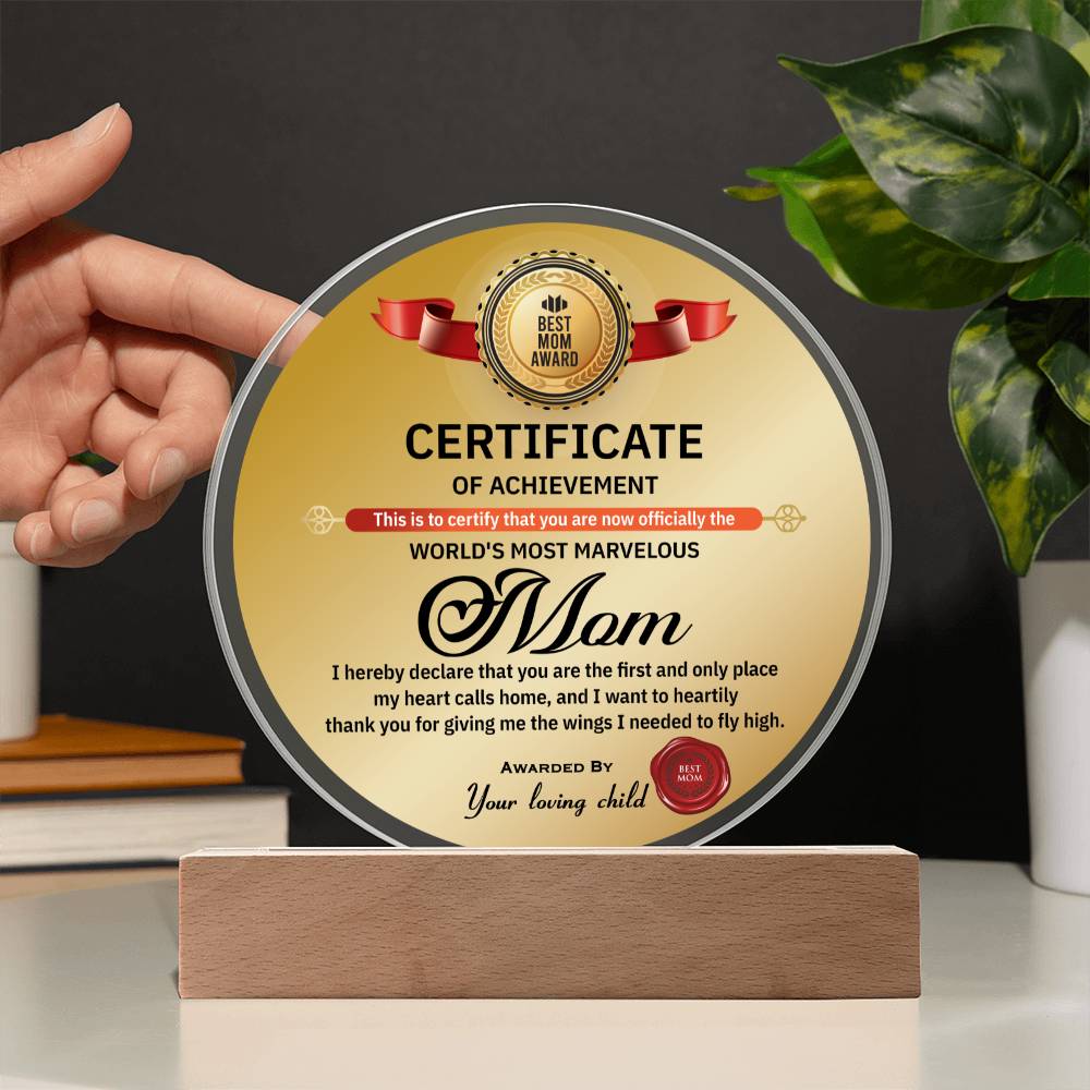 Marvelous Mom Plaque