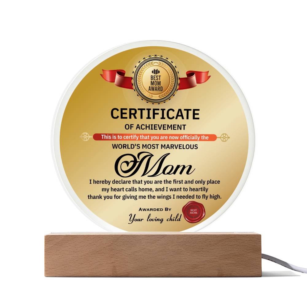 Marvelous Mom Plaque