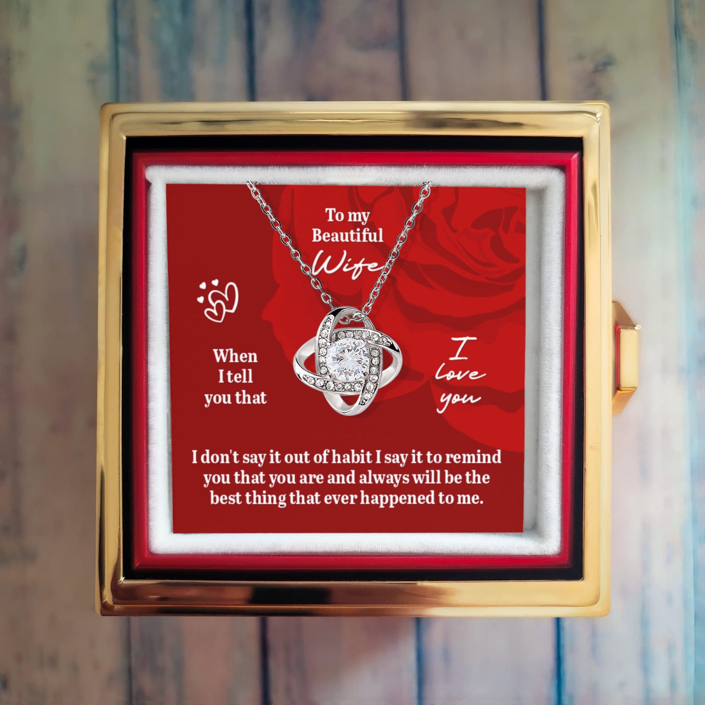 Beautiful Wife Rotating Rose Necklace