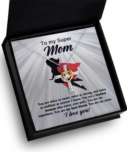 Super Mom Cross Necklace