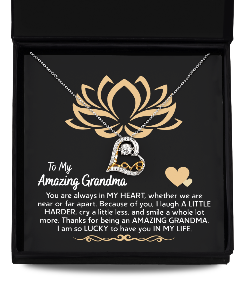 To my Amazing Grandma Heart Necklace