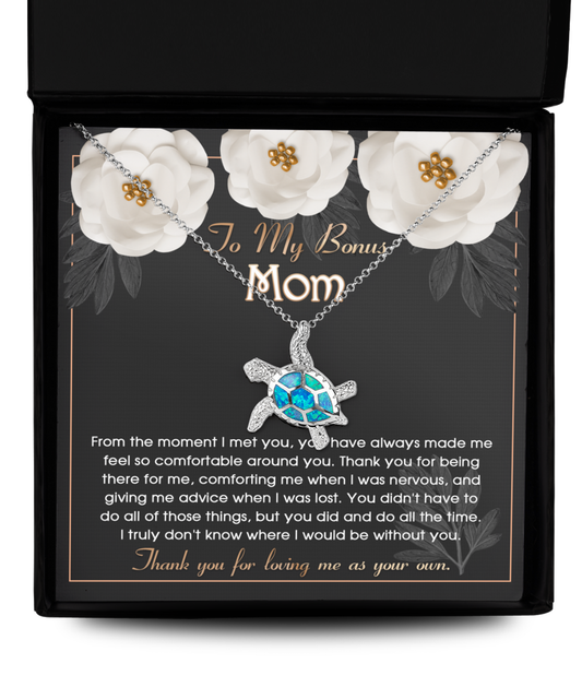 Bonus Mom Opal Turtle Necklace