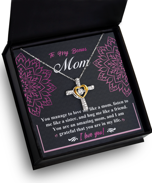 Bonus Mom Cross Necklace