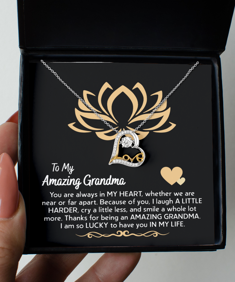 To my Amazing Grandma Heart Necklace