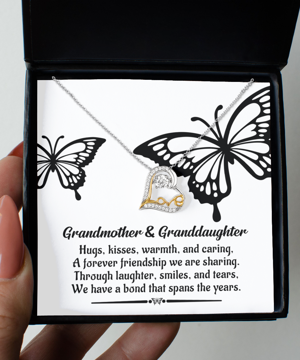 Grandmother and Granddaughter Heart Necklace